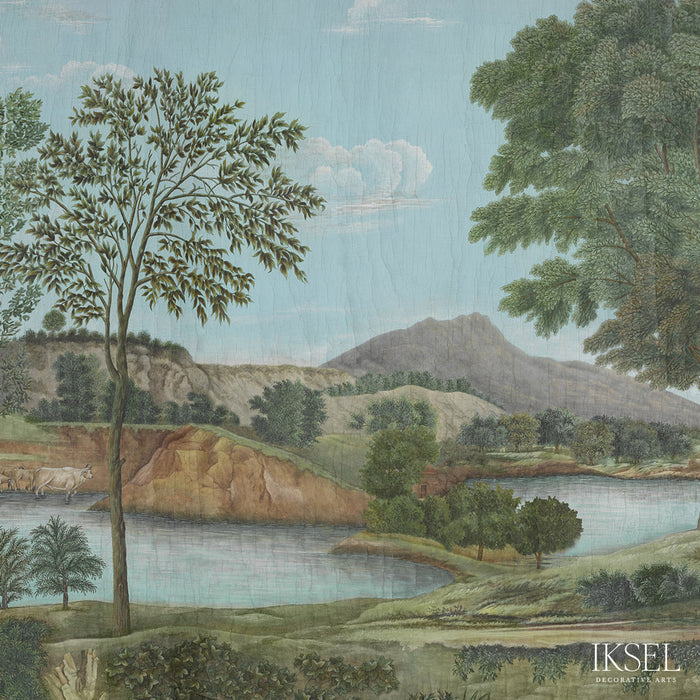 Schumacher Arcadian Promenade Multicolor Wallpaper Sample IK9100