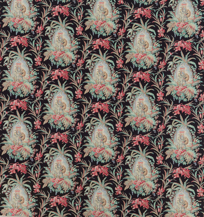 Le Manach Les Elephants Noir Fabric Sample L4174001