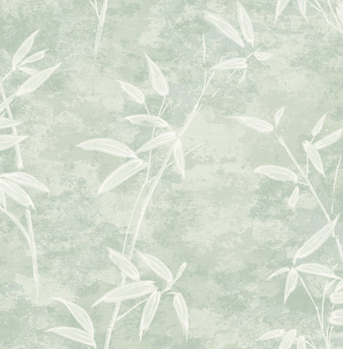 Seabrook Designs Honshu Bamboo Seafoam Wallpaper Sample JP10904