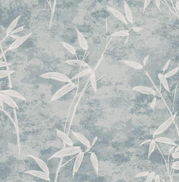 Seabrook Designs Honshu Bamboo Blue Smoke Wallpaper Sample JP10912