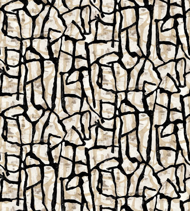Seabrook Designs Jouji Mural Ebony & Sand Wallpaper Sample JP11500M