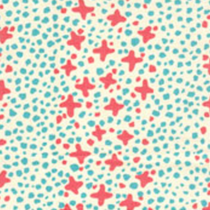 Alan Campbell Jacks Ii Shrimp Turquoise Dots Fabric AC220-02