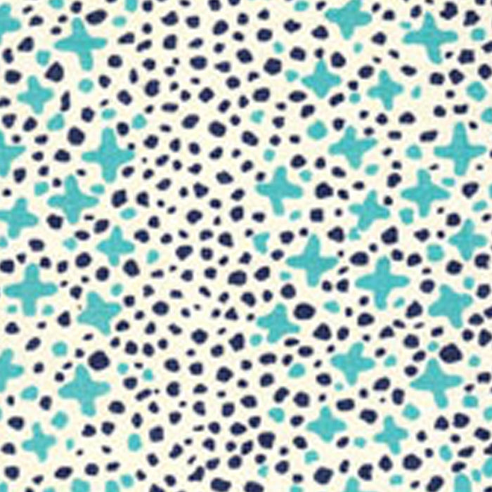 Alan Campbell Jacks Ii Turquoise Navy Dots Fabric AC220-06