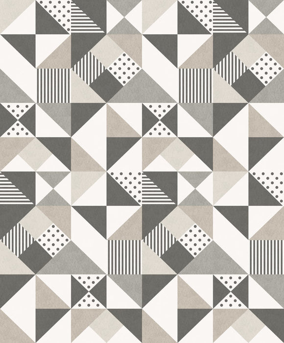 Seabrook Designs Lozenge Geometric Hammered Steel & Pavestone Wallpaper Sample KTM1220