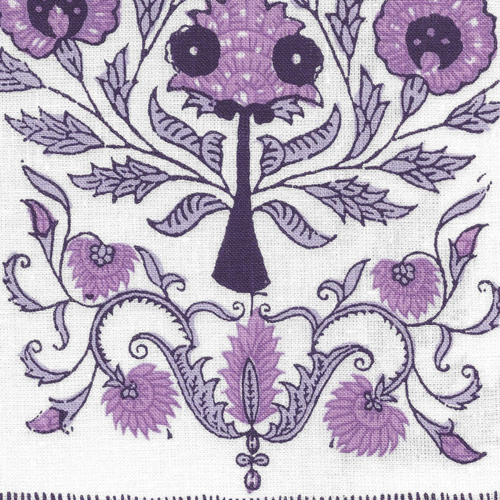 Home Couture Kalamkari Border Purple Lavender Fabric HC2010I-09