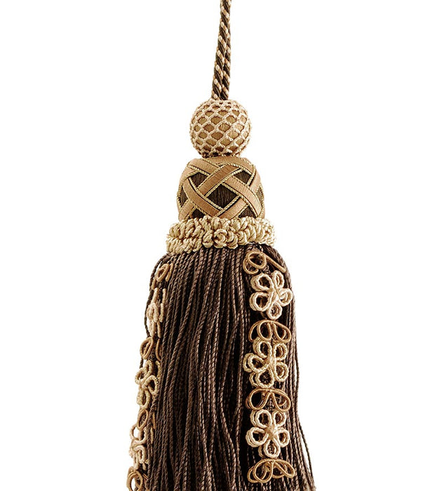 Scalamandre Siecle Key Tassel Umber Trim Sample LA44673052