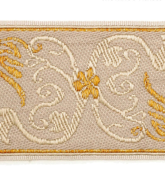 Scalamandre Siecle Grimm Braid Gilded Alabaster Trim Sample LA11113054