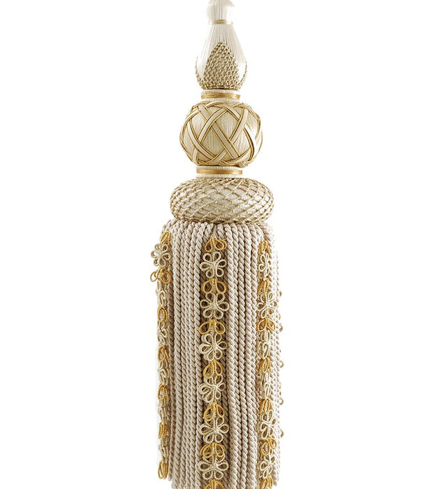 Scalamandre Siecle Single Tassel Tieback Gilded Alabaster Trim LA33103054