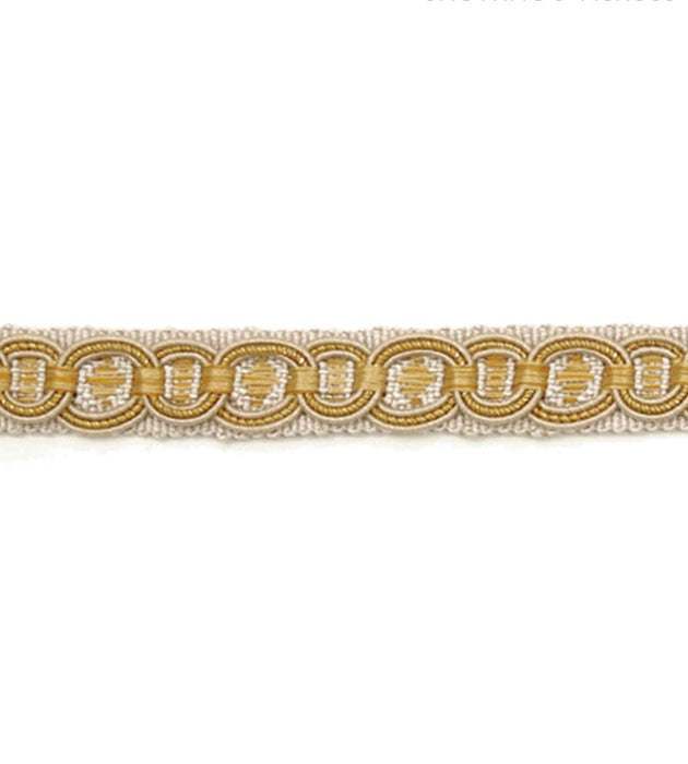 Scalamandre Siecle Rousseau Gimp Gilded Alabaster Trim Sample LA55003054