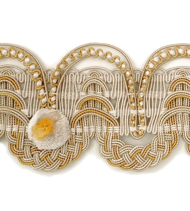 Scalamandre Siecle Gimp Voltaire Gilded Alabaster Trim LA55303054