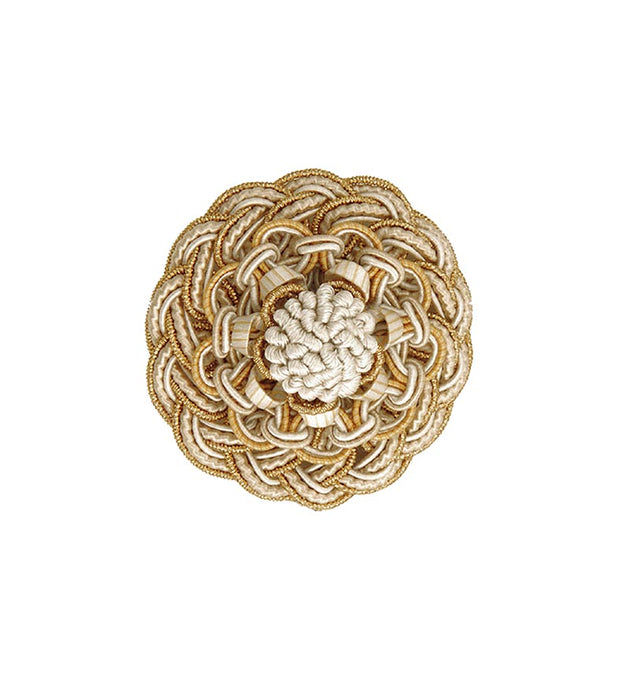 Scalamandre Siecle Rosette Gilded Alabaster Trim Sample LA77003054
