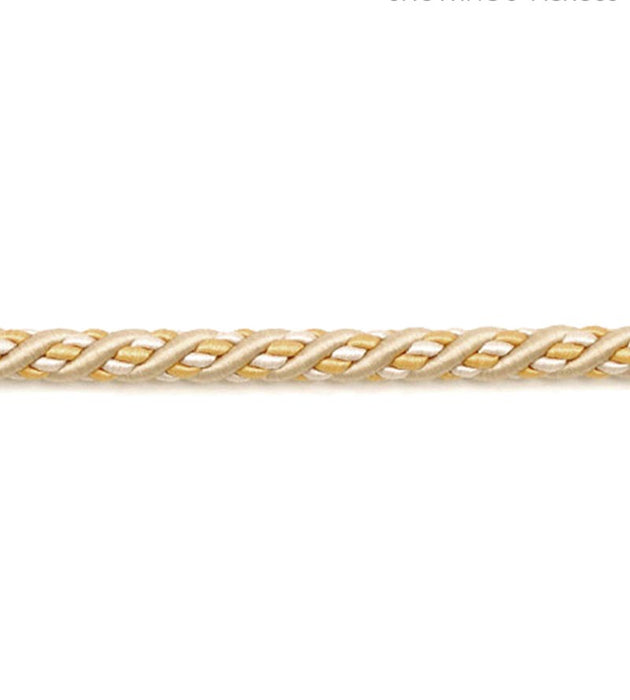 Scalamandre Siecle Cord 1/4 Gilded Alabaster Trim Sample LA88183054