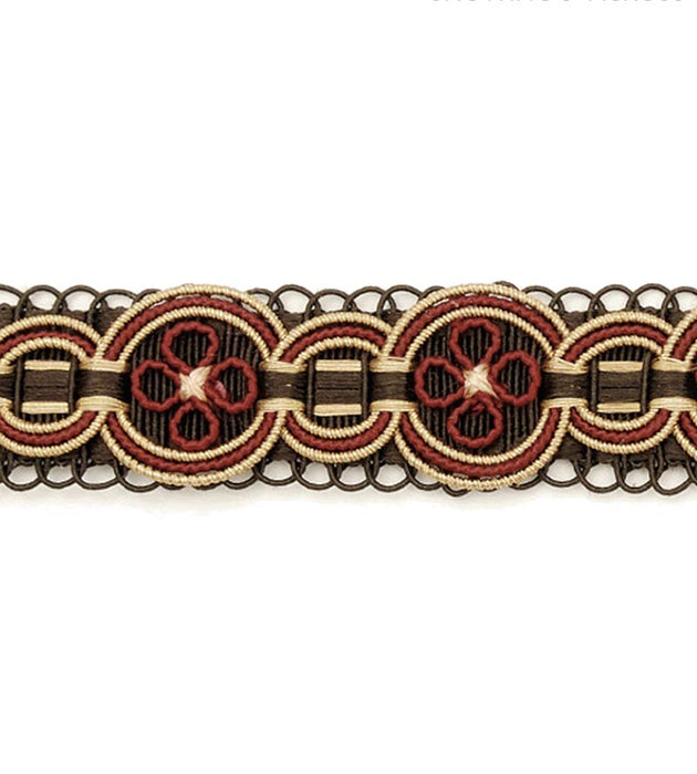 Scalamandre Siecle Condillac Braid Ebony Bordeaux Trim Sample LA11003056