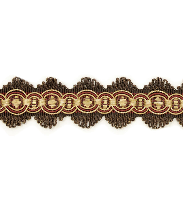 Scalamandre Siecle Candide Braid Ebony Bordeaux Trimming Sample LA11203056