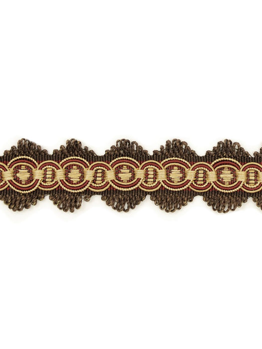 Scalamandre Siecle Candide Braid Ebony Bordeaux Trim Sample LA11203056