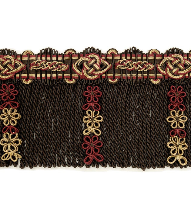 Scalamandre Siecle Diderot Bullion 4 1/2 Ebony Bordeaux Trim LA22093056