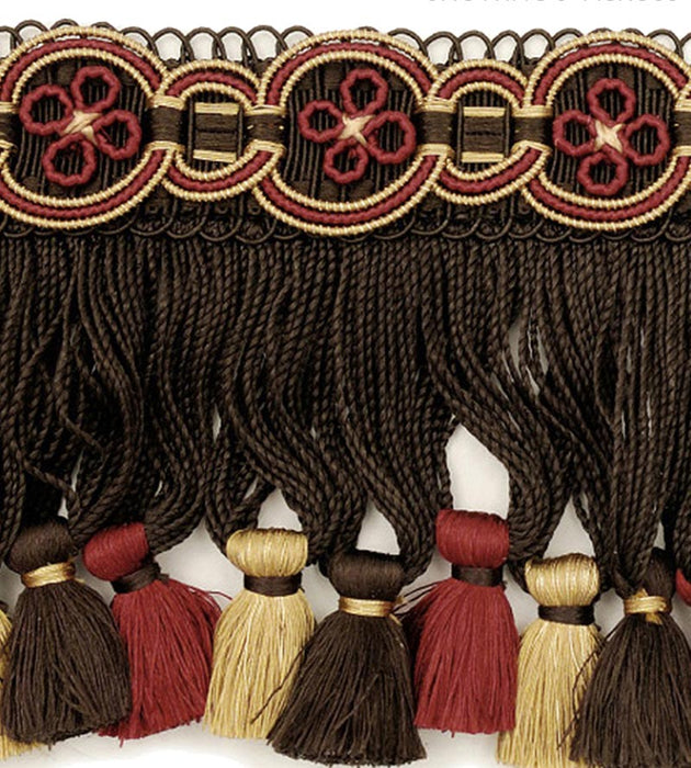 Scalamandre Siecle Condillac Fringe Ebony Bordeaux Trim LA22103056