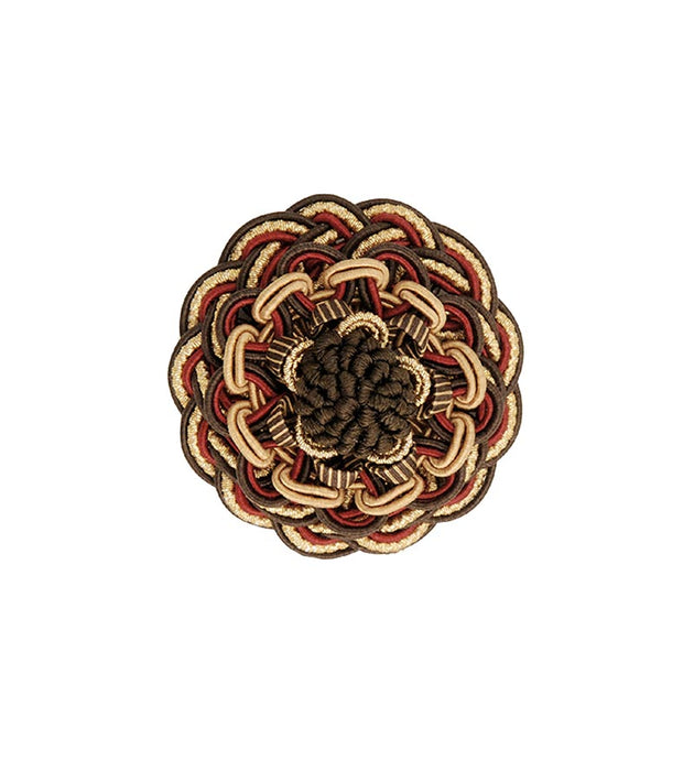 Scalamandre Siecle Rosette Ebony Bordeaux Trim LA77003056
