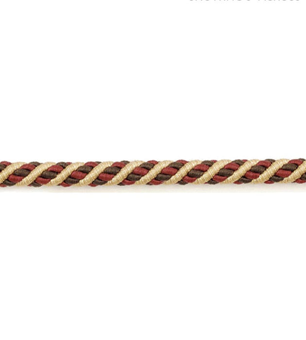 Scalamandre Siecle Cord 1/4 Ebony Bordeaux Trim Sample LA88183056