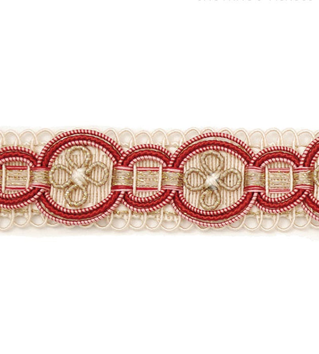 Scalamandre Siecle Condillac Braid Raspberry Trim Sample LA11003057