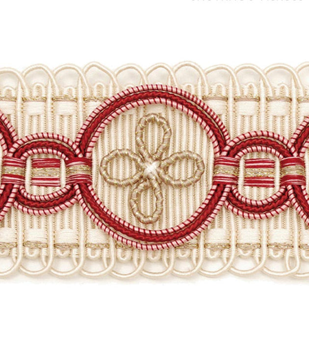 Scalamandre Siecle Montesquieu Galon Raspberry Trim Sample LA11103057