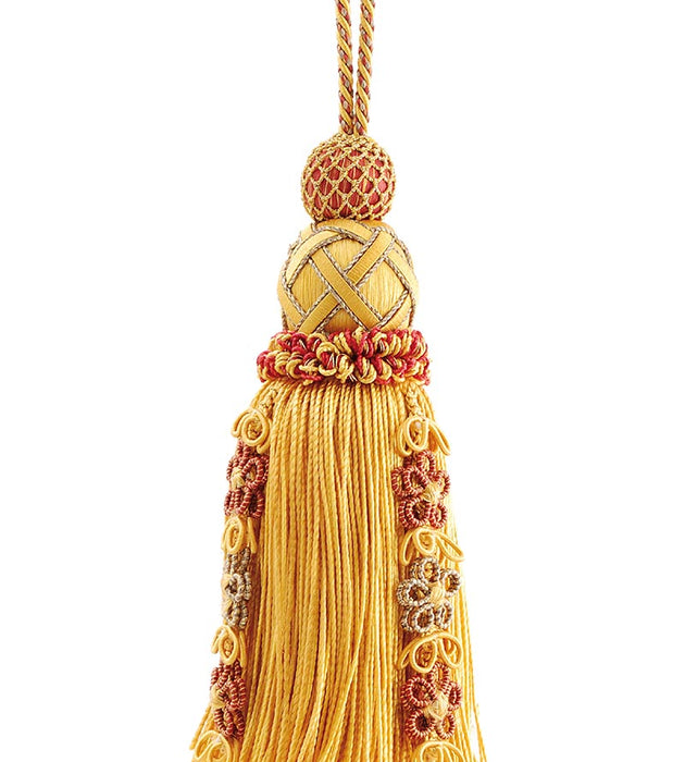 Scalamandre Siecle Key Tassel Gold Trim Sample LA44673059