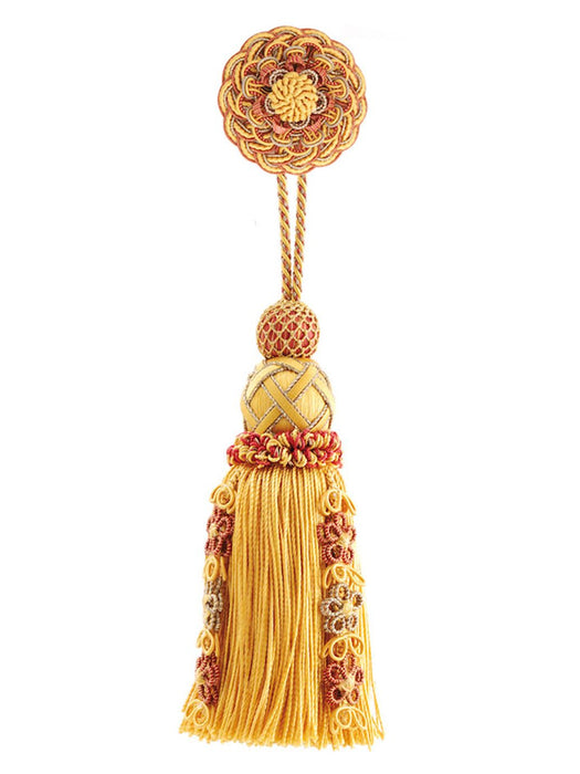 Scalamandre Siecle Single Tasselw/Rosette Gold Trim Sample LA77103059