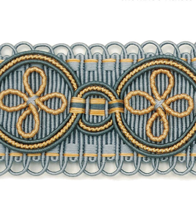 Scalamandre Siecle Montesquieu Galon French Blue Trim Sample LA11103060