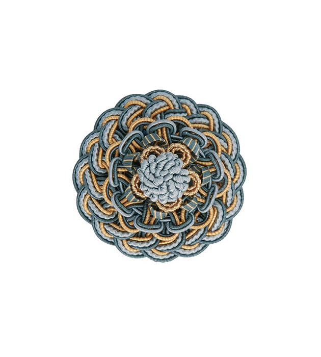 Scalamandre Siecle Rosette French Blue Trim LA77003060