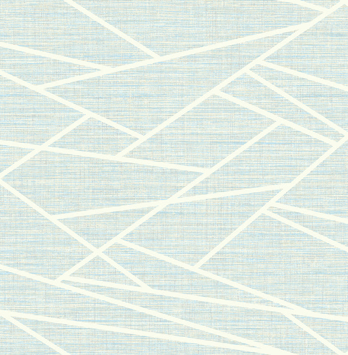 Seabrook Designs Cecita Puzzle Baby Blue And White Wallpaper Sample LG90102