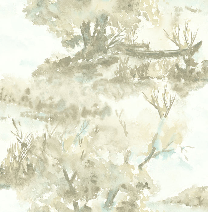 Seabrook Designs Attersee Greige And Tan Wallpaper LG90605