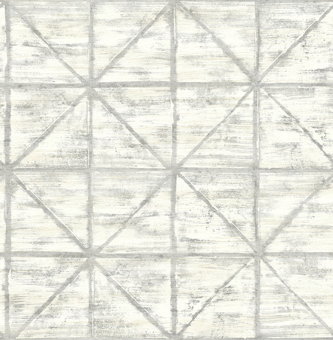 Seabrook Designs Ness Gray And White Wallpaper Sample LG91608