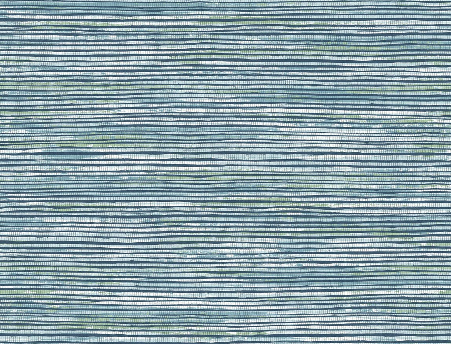 Lillian August Osprey Faux Grasscloth Midnight Blue, Spearmint, And Ice Wallpaper Sample LN10302
