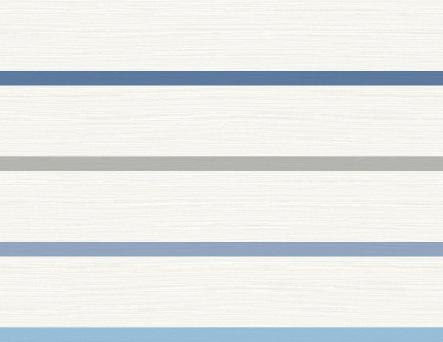 Lillian August Crew Stripe Air Force Blue, Gray, And Eggshell Wallpaper LN11402