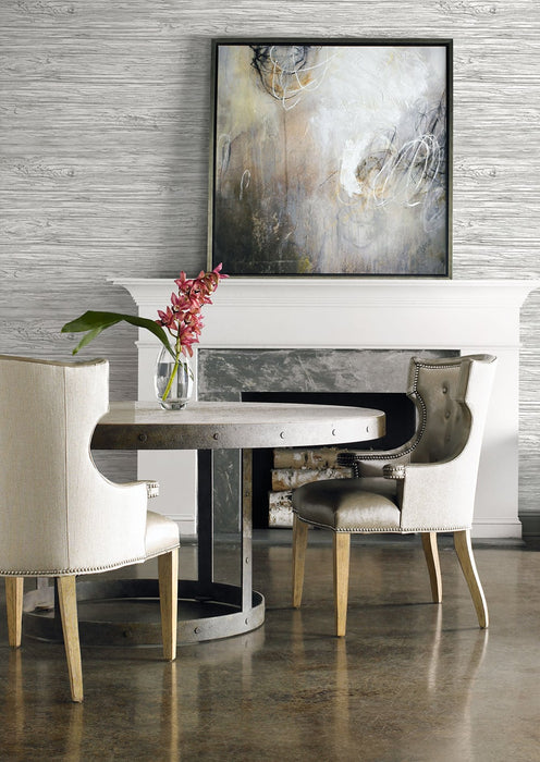 Lillian August Washed Shiplap Embossed Vinyl Cove Gray Wallpaper LN11600