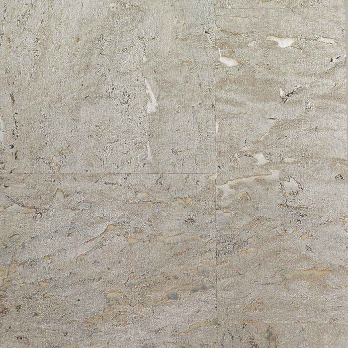 Lillian August Cork Metallic Silver & Cove Gray Wallpaper LN11860