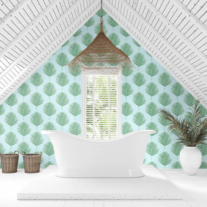 Lillian August Maui Palm Celeste & Jade Wallpaper LN20004
