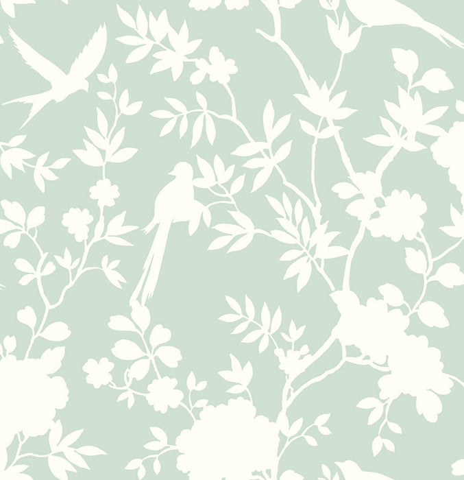 Lillian August Mono Toile Seaglass Wallpaper LN20504
