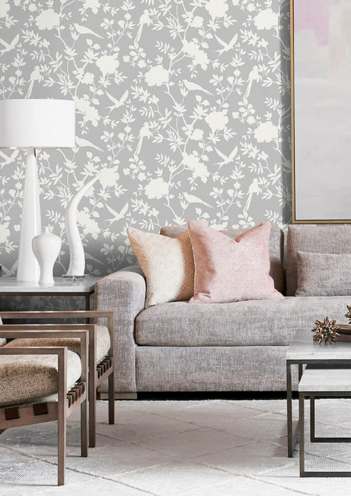 Lillian August Mono Toile Harbor Mist Wallpaper Sample LN20505