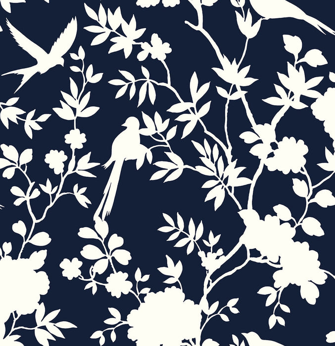 Lillian August Mono Toile Midnight Blue Wallpaper LN20522