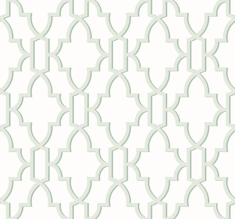 Lillian August Coastal Lattice Seaglass Wallpaper LN21104