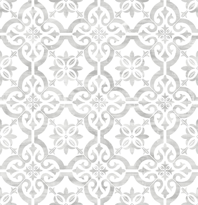 Lillian August Porto Tile Harbor Mist Wallpaper LN21205