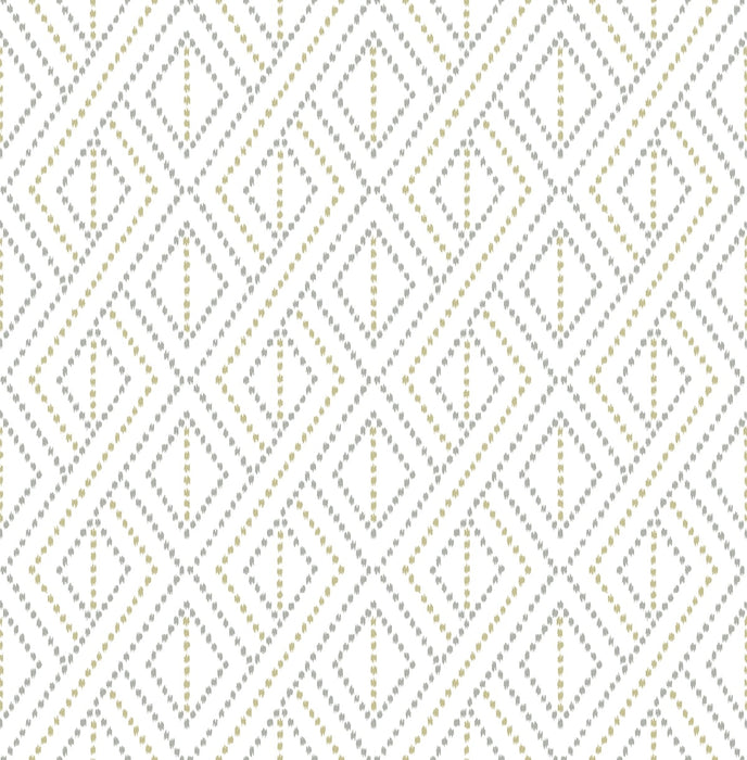 Lillian August Boho Grid Argos Grey & Yellow Wallpaper LN30208