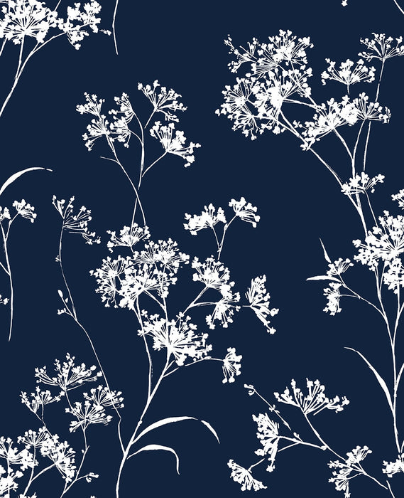 Lillian August Floral Mist Hampton Blue Wallpaper Sample LN30502