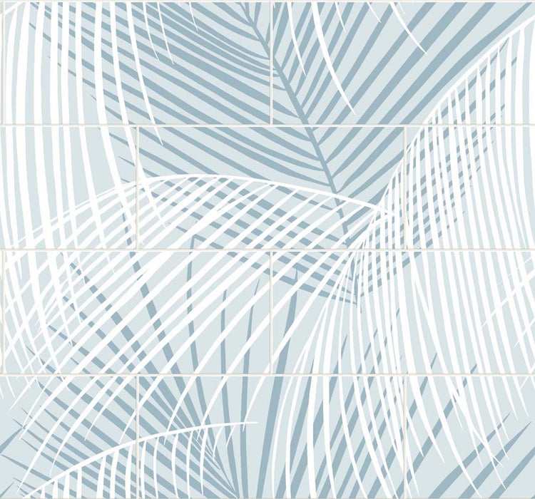 Lillian August Palm Tile Summer Skies Wallpaper LN30712