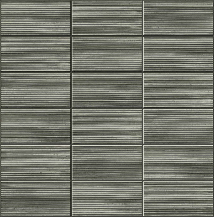 Lillian August Rib Tile Charcoal Wallpaper LN30810