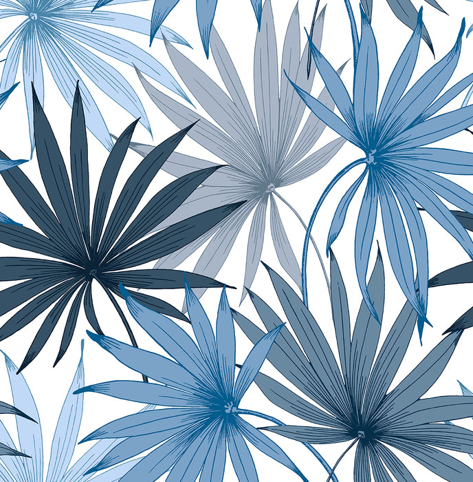 Lillian August Tropic Palm Toss Blue Seas Wallpaper LN31002