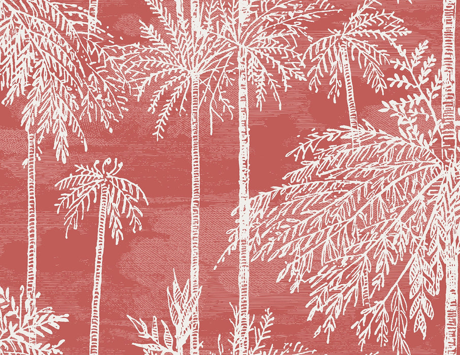 Lillian August Palm Grove Coral Wallpaper Sample LN40201