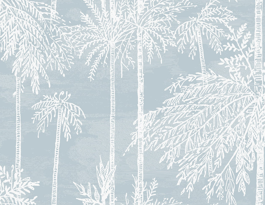 Lillian August Palm Grove Hampton Blue Wallpaper Sample LN40202