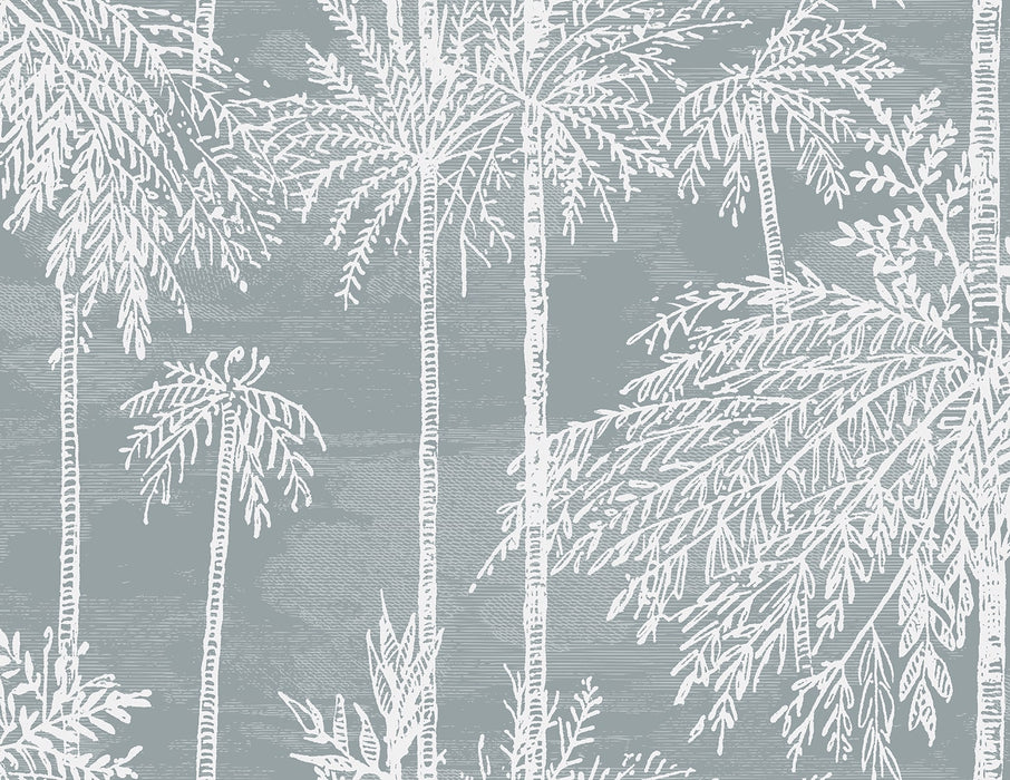 Lillian August Palm Grove Bluestone Wallpaper Sample LN40218